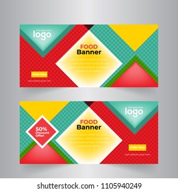 Two side Business Web banner standard sizes. Templates with round place for photos, buttons. Vector illustration, Easily Editable Vector.