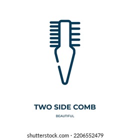 Two side comb icon. Linear vector illustration from beautiful collection. Outline two side comb icon vector. Thin line symbol for use on web and mobile apps, logo, print media.