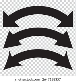 Ícone de seta curva de dois lados, projeto de vetor de seta dupla extremidade para o site, Seta de dois lados. design de aplicativo e logotipo. ícone de seta dupla definir eps 10