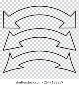 Two side curved arrow icon, Double ended arrow vector design for website, Two side arrow. app and logo design. duel arrow icon set eps 10