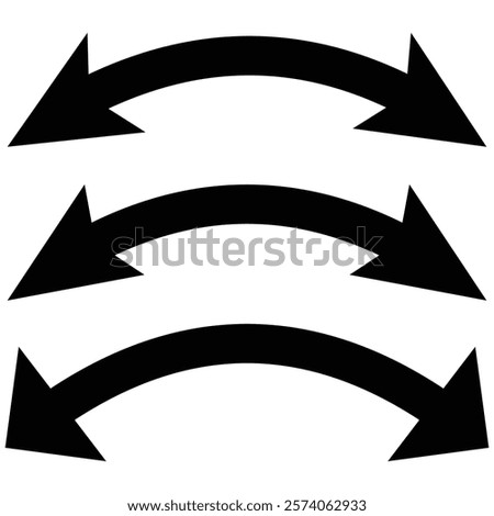 Two side curved arrow icon,  Double ended arrow vector design for website, Two side arrow. app and logo design.  duel arrow icon set eps 10.