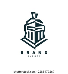 two side dark knight helmet logo design vector for your brand or business