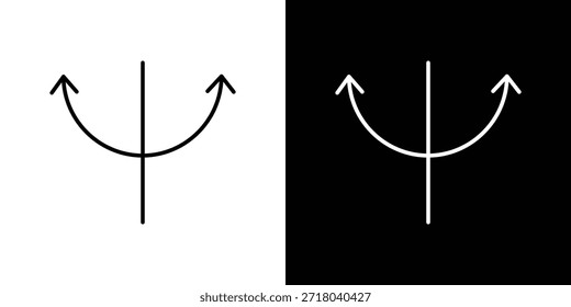 Ícone de dois lados. Ilustração em preto isolada para design gráfico e da Web.