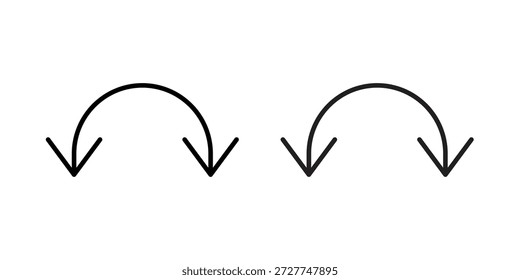 Concepto de icono de dos lados. icono de interfaz de usuario lineal de píxeles perfecto.