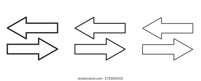 Icono de dos lados. Ilustración vectorial de estilo minimalista dibujado a mano