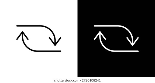 Estilo de contorno do símbolo de ícone de dois lados. Ícone editável no EPS10
