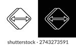Two side icon website stock illustration. stroke symbols
