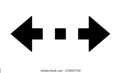 Two Sided Arrow Icon for Showing Distance. Vector Image.