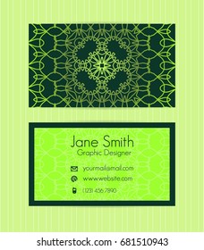 Two sided business card .Vector template for business, invitation, wedding, banner , flyer or greeting cards.