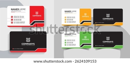Two Sided Corporate Business Card Layout for Company and Executive Use