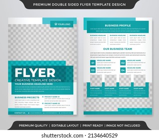 plantilla de volante de dos caras con estilo abstracto para portada y folleto de anuncios corporativos 