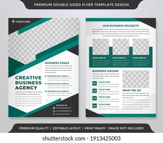 Two Sided Flyer Template Design With Abstract Style And Minimalist Style Use For Ads Layout And Leaflet