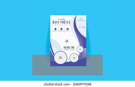 Two sided flyer template design with abstract style and minimalist style use for ads layout and leaflet, Corporate Book Cover Design Template in A4. Can be adapt to Brochure, Annual Report, Magazine,