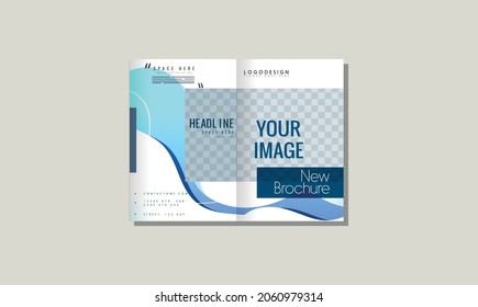 Two sided flyer template design with abstract style and minimalist style use for ads layout and leaflet, Corporate Book Cover Design Template in A4. Can be adapt to Brochure, Annual Report, Magazine,