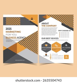 Two sided flyer template design with abstract style and minimalist style use for ads layout and leaflet
