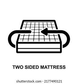 Two sided mattress icon isolated on white background vector illustration.