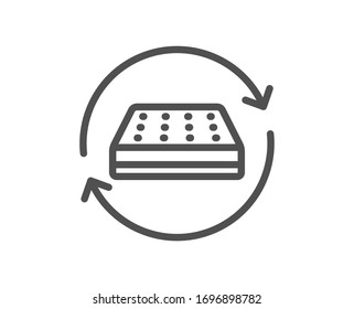 Icono de línea de colchón de dos lados. Cambiar el lado del signo de la almohadilla ortopédica. Símbolo de cama de sueño respirable. Elemento de diseño de calidad. Trazo editable. Icono de colchón de estilo lineal. Vector