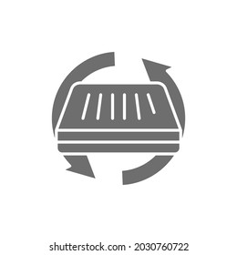 Two sided mattress, orthopedic seasonal mattress grey icon.