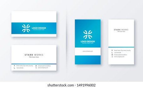 Two Sided Modern Business Card Vector Template Design