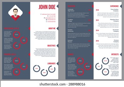 Two sided resume curriculum vitae cv design template