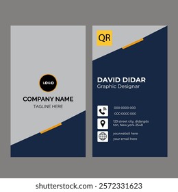 Two sided vertical Creative business card template