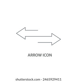 Icono de línea de flechas de dos lados aislado en el fondo silueta de contorno de flecha del lado izquierdo y derecho minimalista símbolo de icono de dirección de ambos lados sobre fondo blanco