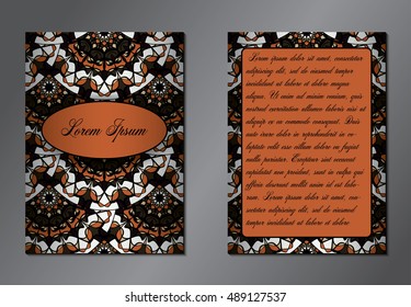 Two sides of brochure. Elegant and nice hand-drawn illustration