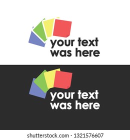Two sides simple logo colorful origami
