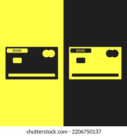 two signs bank card in dark and yellow color