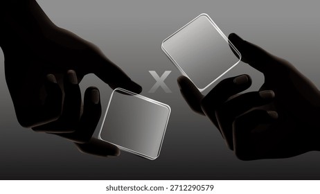 Elegante Handhaltung Smartphone Moderne digitale Gerätedarstellung