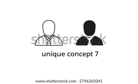 Two silhouetted figures representing a unique and distinct concept.