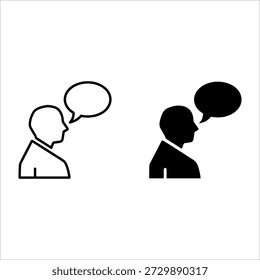 Two silhouetted people facing each other with speech bubbles one white and one black conversation