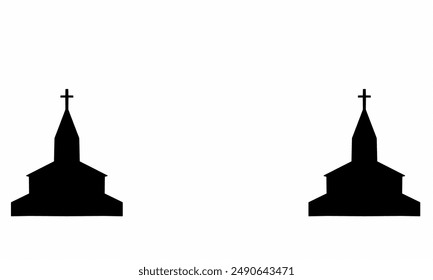 two silhouettes of churches with empty areas, suitable for orthodox Christmas events