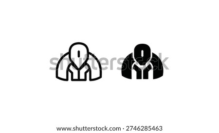 Two silhouettes of individuals wearing neckties in a minimalist style