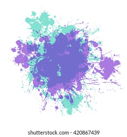 Two silhouettes spot superimposed on each other with droplets, smudges, stains, splashes. To design and decor backgrounds, banners, flyers.