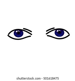 two simple abstract bllue eyes