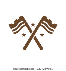 two simple but attractive castle flag logos