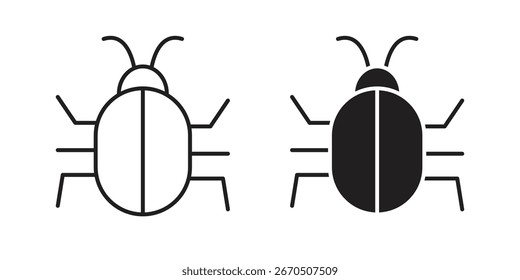 Dos iconos de error simples: una línea de arte, un negro sólido. Perfecto para software, codificación o conceptos de error.