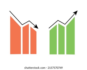 Two Simple Charts Dynamics Growth Decline Stock Vector (Royalty Free ...