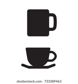 Two simple coffee mug icons in vector format.