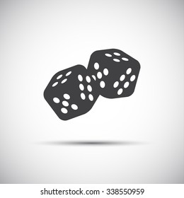 Two simple dices. game icon, vector illustration