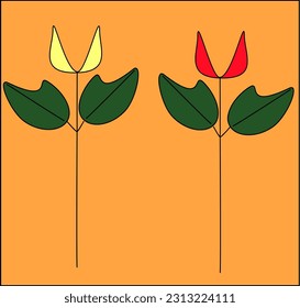 Two simple flower illustration images suitable for logos