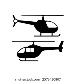 Two simple helicopter icon vector illustration design on white background.