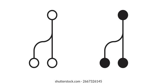 Two simple hierarchy chart icons, one with white circles and one with black circles, isolated on a white background.