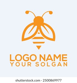 Zwei einfache Honig Biene Clip Art Blatt Logo Biene modernes Design