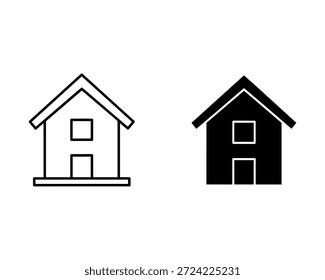 Dos casas sencillas una negra y otra blanca con ventanas y puertas