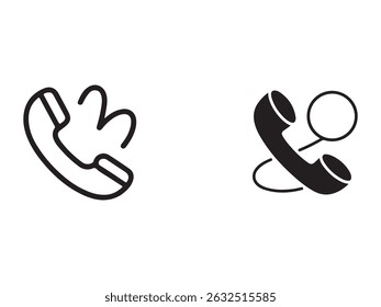 Two Simple Phone Icons, One with Incoming Call