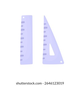 Two Simple Rulers. School Stationery. Back to School Concept. Elements of Mathematics