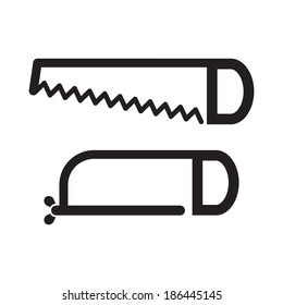 Two simple saw tool icons, isolated on white background.
