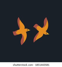 two simple vector birds illustration